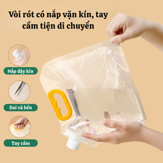 Set 5 Túi Đựng Ngũ Cốc Có Vòi Rót Tiện Lợi ECO, Túi Đựng Đồ Khô Trong Suốt Chống Côn Trùng, Ẩm Mốc