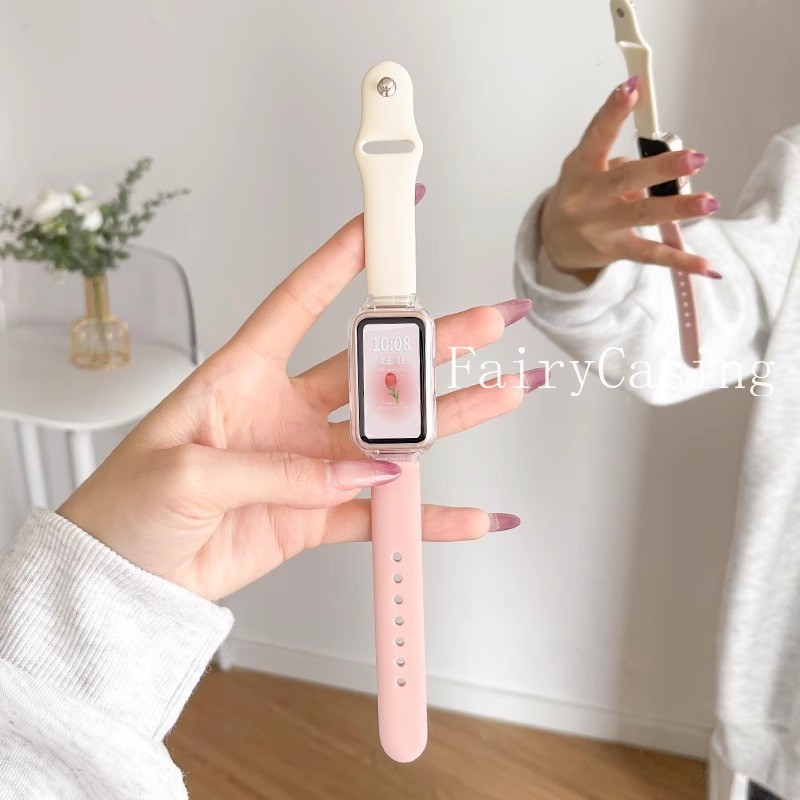Dây Đeo Mỏng Cho Huawei Band 11 Pro 10 9 8 NFC Phụ Kiện Thể Thao Vòng Tay Silicon Correa Cho Honor 9 6 7 Dây Đeo Tay