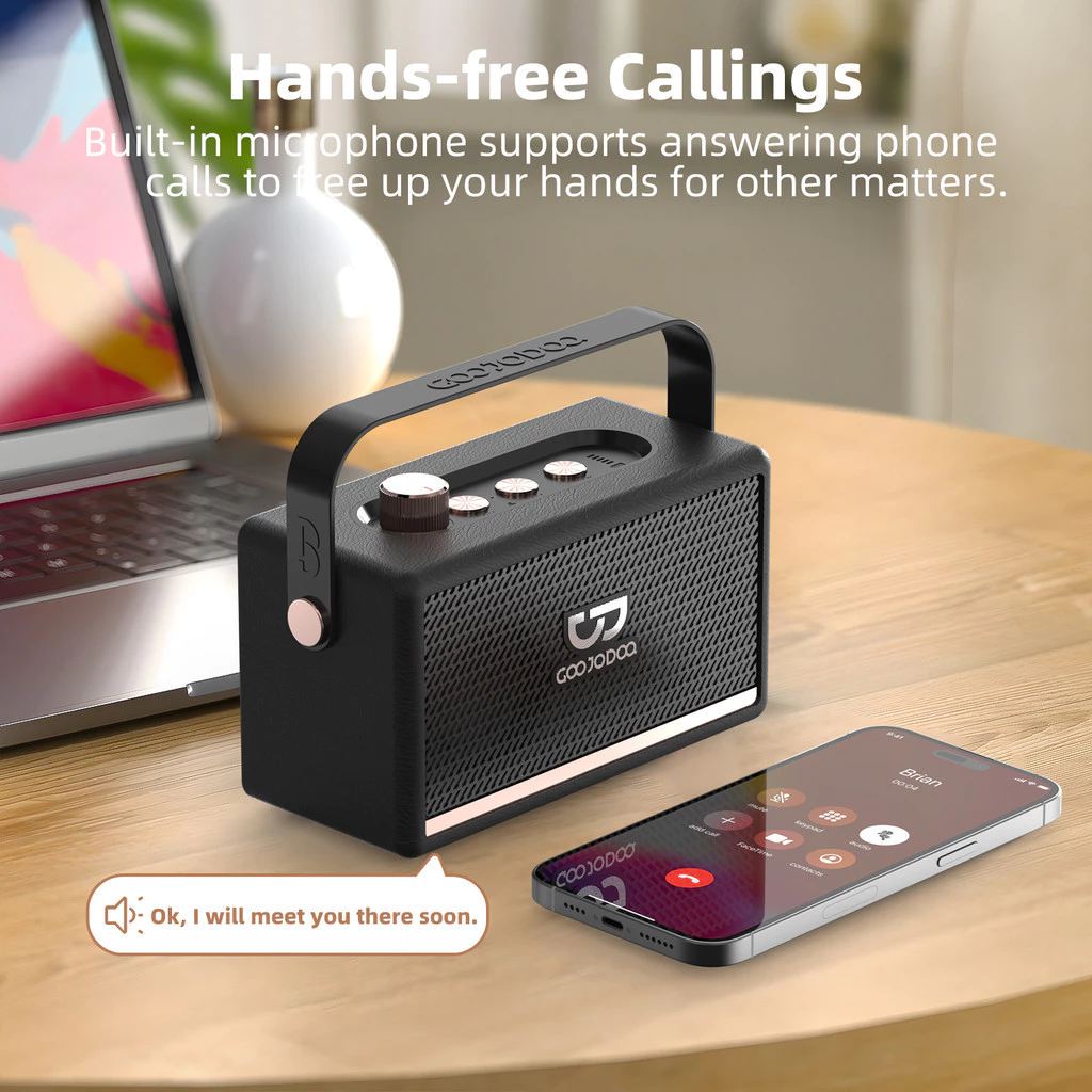 Loa Bluetooth Marshall GOOJODOQ 5.3 BT kết nối không dây âm trầm hỗ trợ cuộc gọi thẻ TF Đĩa U