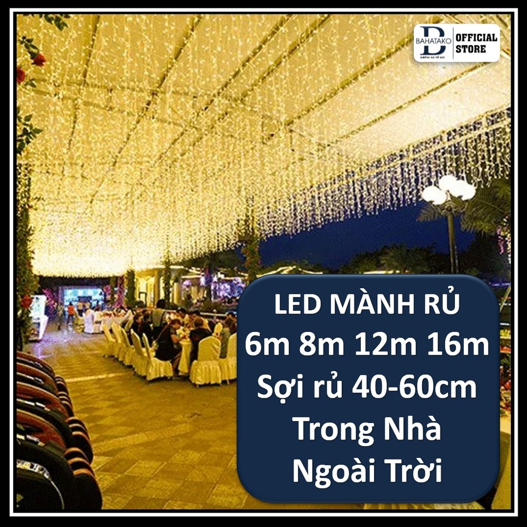 Đèn thả rèm mành rủ 6m 8m 12m 16m mét LED Trang Trí Ngoài Trời Trang ...