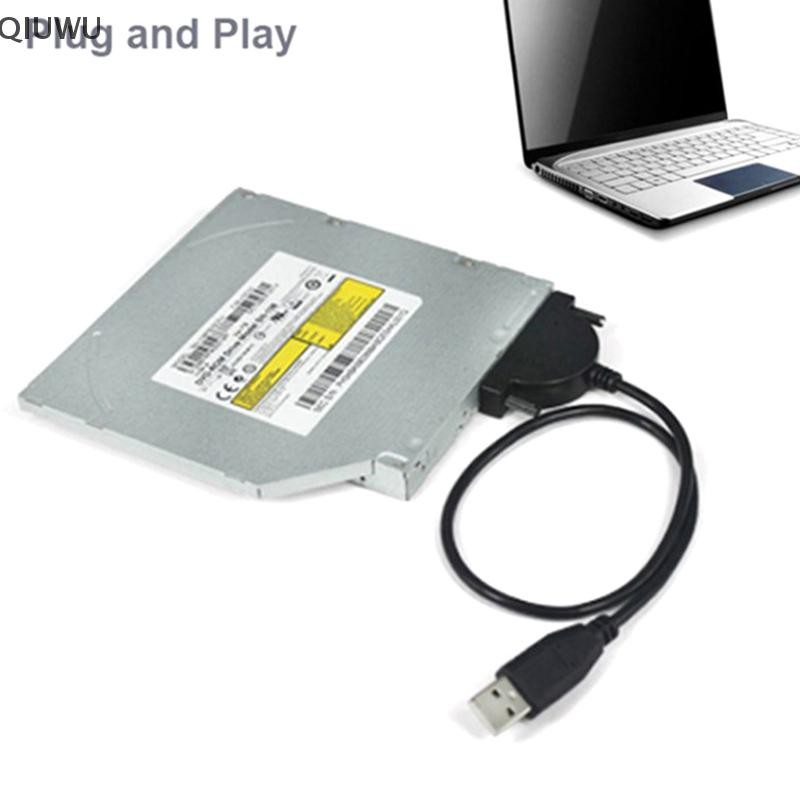 Qiuwu USB 2.0 Cáp SATA CD / DVD-ROM Cáp điều khiển quang Cáp chuyển đổi cho máy tính xách tay PC.