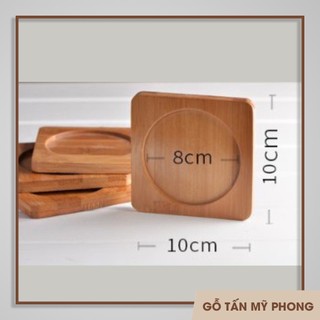 Miếng gỗ lót bình thủy tinh, cốc nước, chậu gốm, chậu cây cảnh, sen đá, xương rồng | Lót ly gỗ
