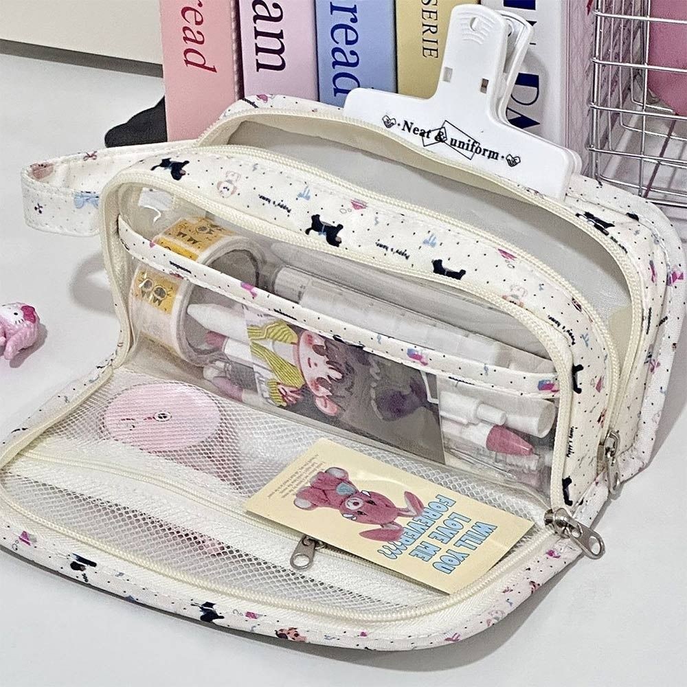 Bút chì HIGHVIEWLS, Túi đựng bút dung tích lớn Dachshund, Quà tặng sắp xếp văn phòng phẩm nhiều lớp đa chức năng