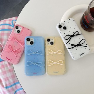 Ốp Điện Thoại Ins3D Nơ Màu Kẹo Sóng Điểm Ốp Lưng Điện Thoại iPhone 16Promax 16Pro 13 14 15 Promax 12 Chống Sốc Ngọt Ngào Nữ Tính Mềm Silicon Di Động