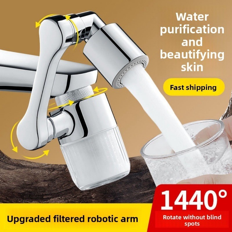 Bộ mở rộng vòi bếp có bộ lọc 2 chế độ Máy phun vòi phun bong bóng xoay đa năng bằng kim loại 1080° Mở rộng vòi lọc xoay