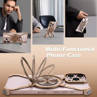 [JLK] Ốp Bảo Vệ Không Khung Nhôm Cho Iphone 16 15 14 13 Pro Max Magentic Sạc Không Dây 360° Ốp điện thoại có thể xoay được