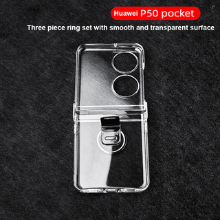 PC Trong Suốt Giá Đỡ Nhẫn Ốp lưng Huawei P50 Pocket 5G Pocket 2 Pocket S Bảo Vệ 3 Miếng Ốp Lưng Chống Sốc