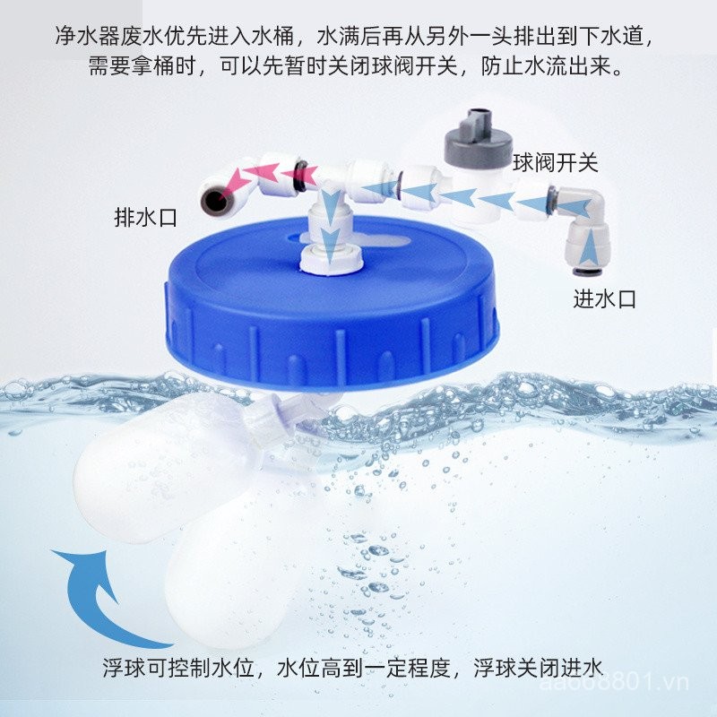 🌟Máy lọc nước thẩm thấu ngược Thiết bị tái chế nước thải Van kiểm tra 2 điểm Van phao thoát nước Tái sử dụng Phụ kiện WQDU
