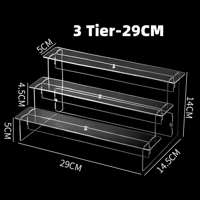 3 lớp kệ trưng bày đồ chơi trong suốt, Kệ lưu trữ mỹ phẩm, giá đỡ nước hoa, kệ trang trí