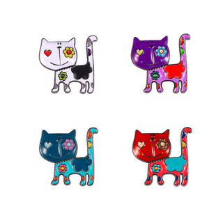 1 Tay Vẽ Mèo Trâm Cài Dễ Thương Kawaii Màu Dầu Nhỏ Giọt Độc Đáo Retro Hợp Kim Nhỏ Pin Trang Trí Quần Áo