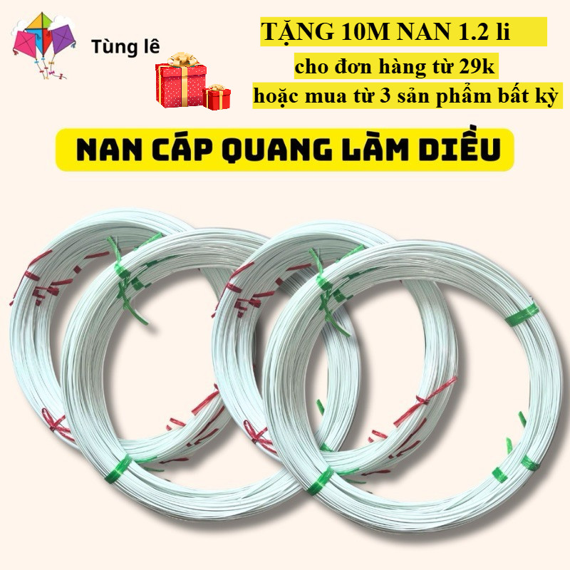 Combo 10m Nan cáp quang bán lẻ theo mét làm Diều, làm Chong Chóng và nan Lồng chim bền đẹp hàng loại 1 cao cấp