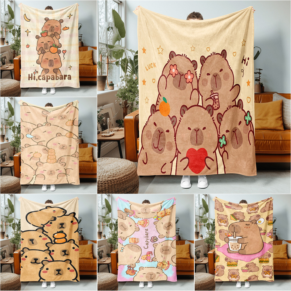 Chăn Flannel Capybara Chăn Flannel in một mặt Chăn
