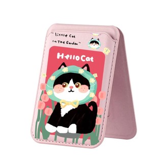Hoa Bandana Mèo Đen Họa Tiết Ví Cho iPhone 16 16promax 15 14 13 12 11 Pro Max Plus Thẻ Da Điện Thoại Giá Đỡ Cho Vỏ Điện Thoại Túi Bảo Vệ
