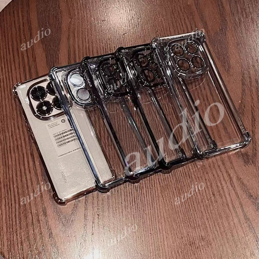 Ốp điện thoại trong suốt mạ bốn góc Redmi Note 14 Pro + 5G cho Redmi Note14 Pro Pro + 5G 4G Ốp lưng silicon mềm chống sốc sang trọng cho Redmi Note 14Pro 14Pro + 5G