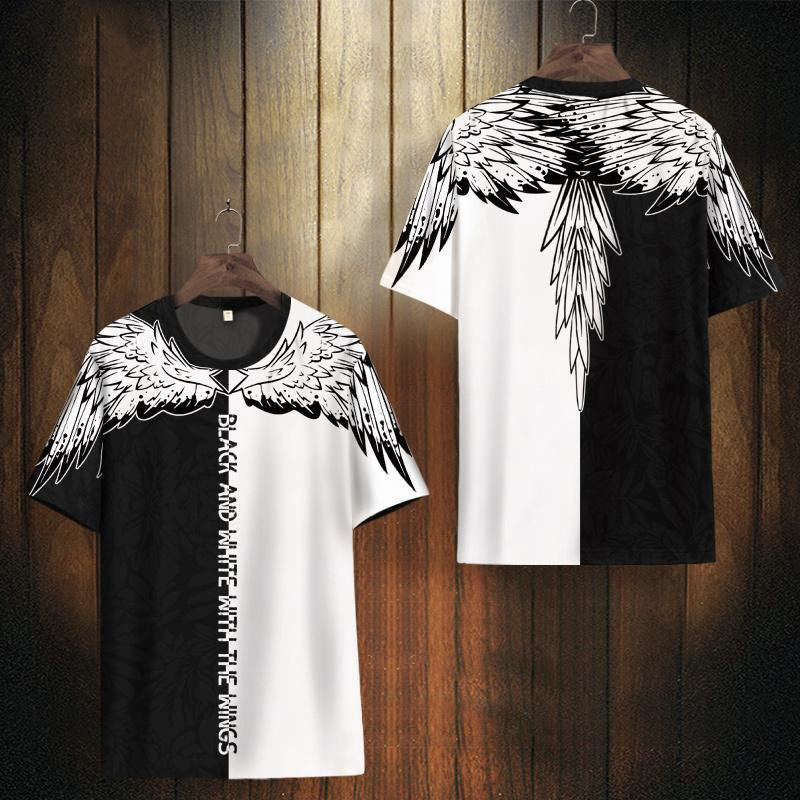 Của nam giới ngắn tay cánh mô hình 3D in ấn T-Shirt cho wen