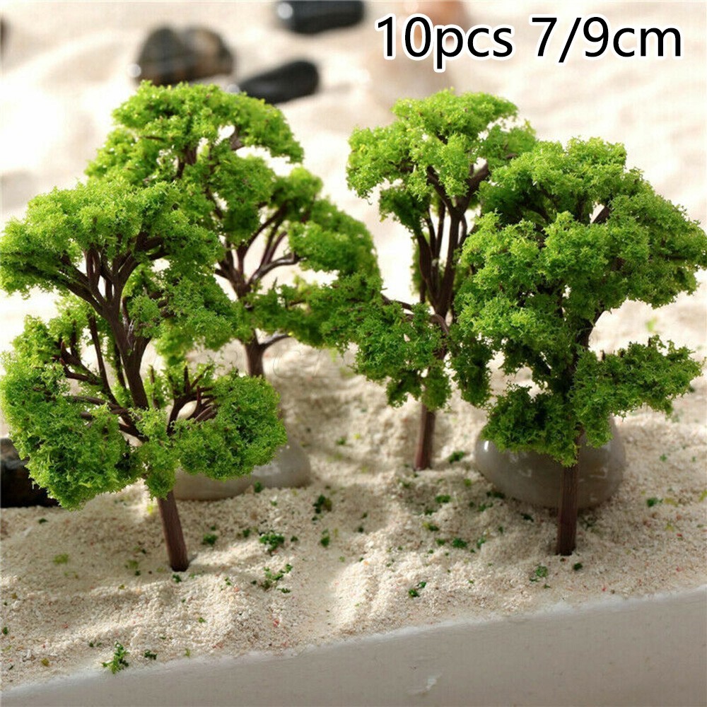 10pc 7 / 9cm Cây Mô Hình Sân Vườn Wargame Xe Lửa Đường Sắt Bố Trí Phong Cảnh Kiến Trúc