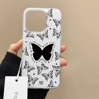 Glossy imd Beautiful Life Butterfly Illustration Casing Cho iPhone 16 15 14 13 12 11 Pro Max XR X XS