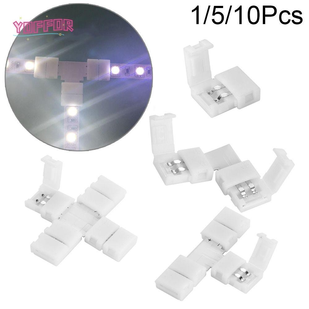 YOFFOR 1 / 5 / 10 Cái Đầu Nối Dải LED Kẹp Khớp Nối Góc Hàn Miễn Phí 8mm 10mm