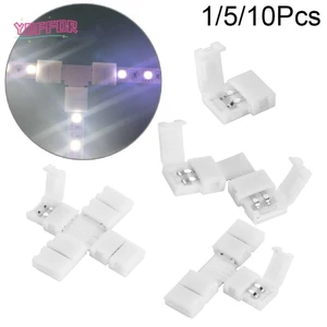 YOFFOR 1 / 5 / 10 Cái Đầu Nối Dải LED Kẹp Khớp Nối Góc Hàn Miễn Phí 8mm 10mm