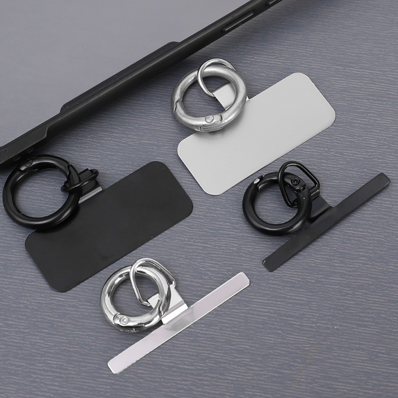 Miếng dán kết nối dây buộc điện thoại bằng kim loại - Tab thép không gỉ có thể tháo rời - Phụ kiện điện thoại di động thực tế