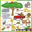 SALE 30 mẫu decal, tranh dán tường các con vật cho bé học tiếng anh, hình sticker dán tường cho bé 40*60cm 2075