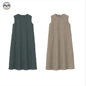 Áo thun không tay sọc màu phong cách Muji, kiểu dáng rộng phù hợp phong cách Nhật Bản