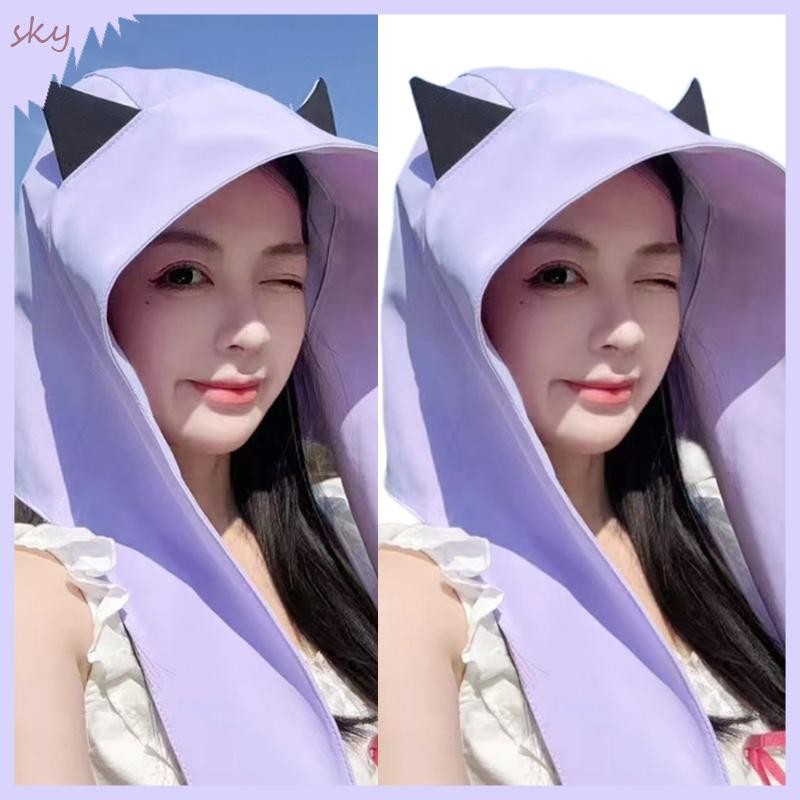 Mũ chống nắng thoáng khí bầu trời với mũ túi thiết kế quỷ độc đáo để du lịch và mặc hàng ngày