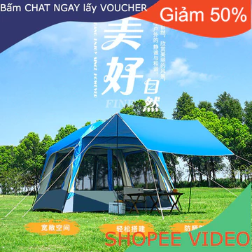 (Ship2tuan) Glamping Lều cắm trại cao cấp Lều cắm trại Cắm trại ngoài trời Lều bãi biển tự động Trọn bộ thiết bị che nắn