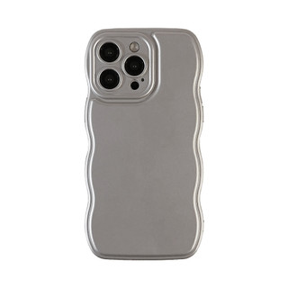 [Sheren] Ốp Điện Thoại Apple 13 Bạc Mạ Điện iphone14 Sense Cao Cấp 16 Ốp Chống Sốc 15promax Wavy Edge 12 Vỏ Bảo Vệ Màu Trơn
