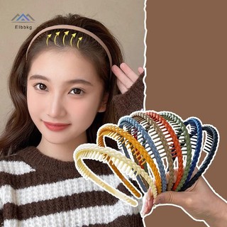 ELBBKG Nữ Đơn Giản Nhiều Màu Sắc Mờ Răng Đầu Gãy Tóc Hoàn Thiện Ngoài Trời Tóc Vòng Mũ Thời Trang Mới Phụ Kiện Tóc