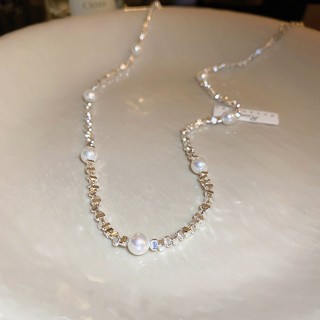 vòng cổ ngọc trai Hàn Quốc và dây chuyền bạc nữ cá tính đẹp choker cổ thời trang