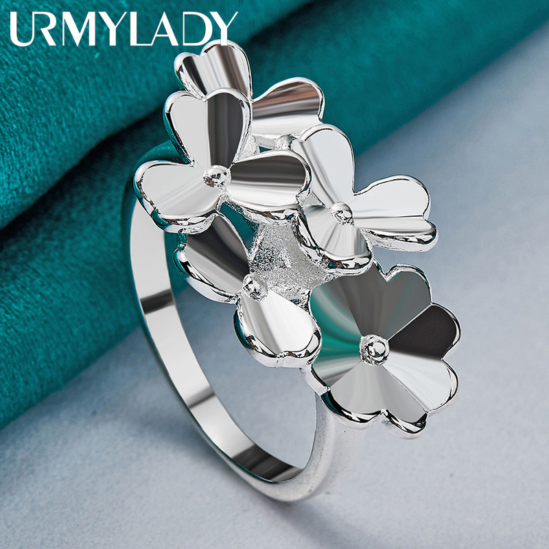 URMYLADY Bạc 925 Năm Hoa 7-10 # Nhẫn Nữ Thời Trang Tiệc Cưới Trang Sức Quyến Rũ