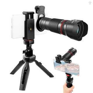Hilivn) Ống kính Zoom 40X có chân máy Điện thoại Ống kính tele Điện thoại Kính viễn vọng Điện thoại Ống kính máy ảnh để đi bộ đường dài Cắm trại Quan sát động vật hoang dã Mặt trăng Trò chơi thể thao Buổi hòa nhạc
