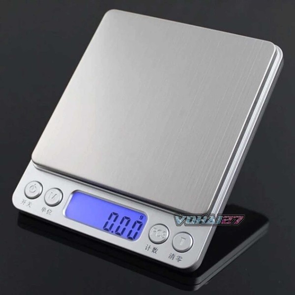 Cân tiểu ly điện tử I2000 - màu inox - inox - 1 - 16.5 x 12.5 x 3 cm