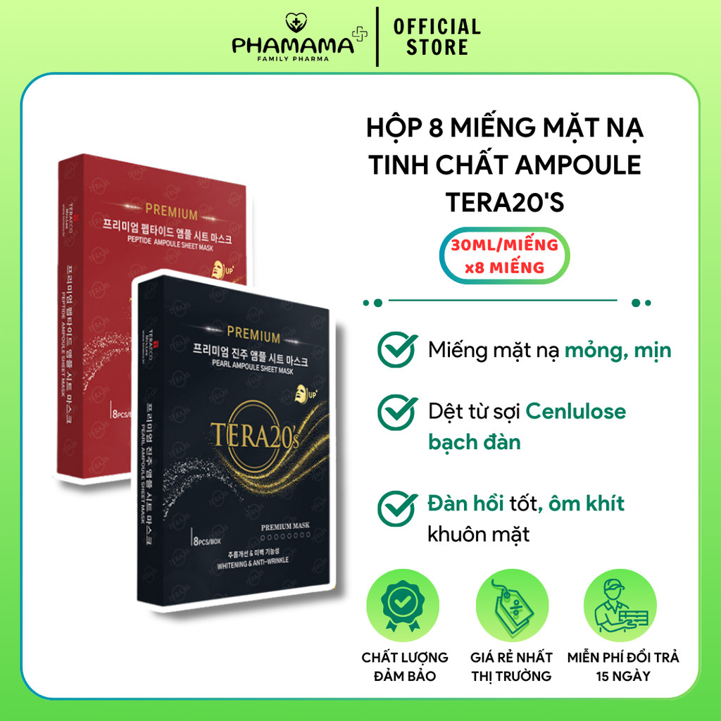 Ảnh Hộp 8 miếng mặt nạ vàng cao cấp Tera20's tinh chất Ampoule sáng da, cấp ẩm, mờ sạm nám 30ml 2