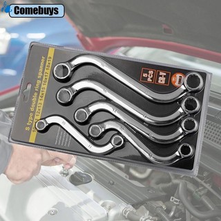 Com * 5x Bộ Cờ Lê Hình Chữ S 10mm đến 19mm Thiết Thực Đôi 12 Điểm Hộp Đầu Dụng Cụ Sửa Chữa Cờ Lê Phong Cách S Cho Bị Tinh Chế