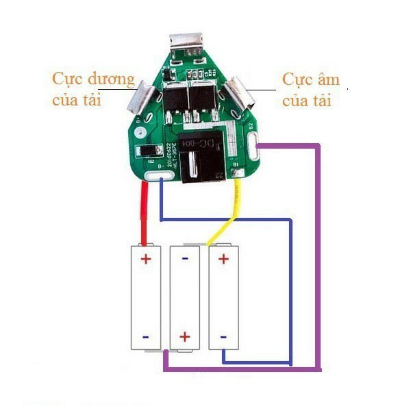Mạch sạc bảo vệ pin 12V 3S Chế pin máy khoan cho các kiểu pin F G H 2 chân pin song song A B C D E 3 chân tam giác