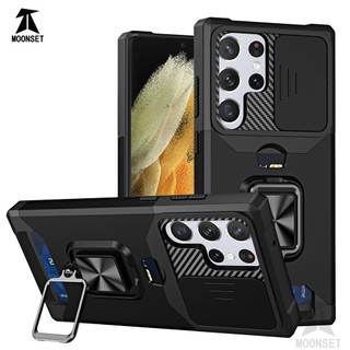 Dành Cho Samsung S21 Ultra / S21 Plus / S21 FE Ốp Lưng Có Trượt Camera Bao Đựng Thẻ Vòng Chân Đế Chịu Lực Bảo Vệ Mỏng Bao