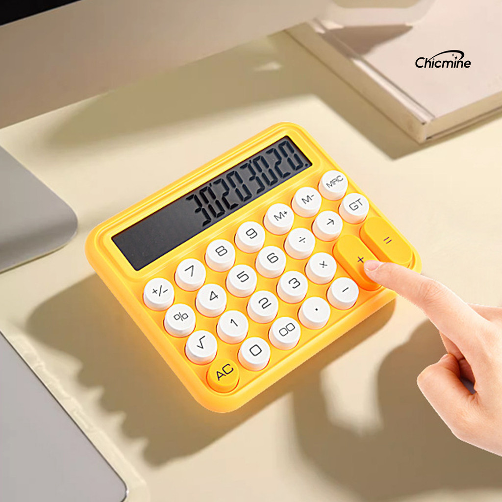 Máy Tính Cơ 12 Chữ Số Với Màn Hình LCD Lớn Máy tính Nút Tròn Lớn Chính Xác Tiện Lợi