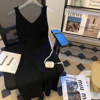 Đầm đơn giản slim-fit co giãn màu trơn, phong cách mới mùa xuân hè 2025, dáng dài ômbody