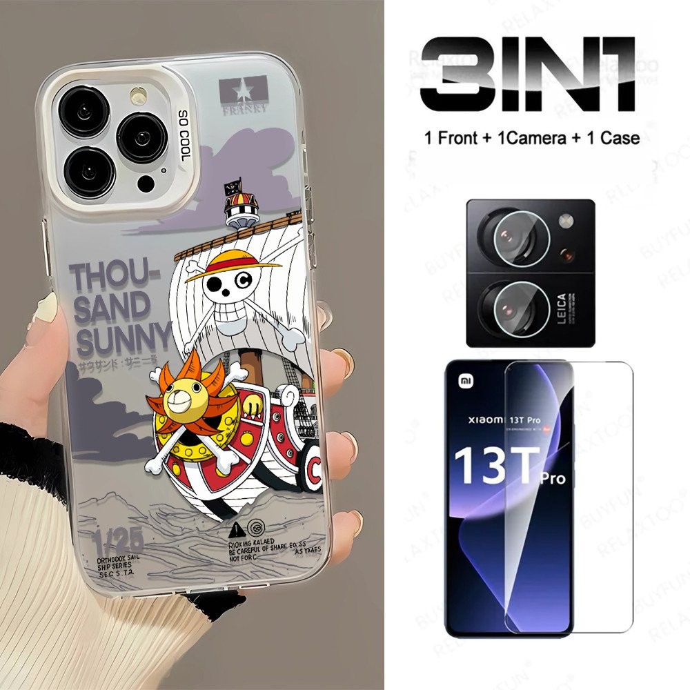 Ốp Lưng 3 in1 One Piece Cho Infinix GT 30 20 10 Pro Infinix Hot 50 i pro 50i 40pro Hot50 Hot30i Hot50pro Vỏ Điện Thoại Matte Silver IMD Vỏ Bảo Vệ Chống Rơi Cứng