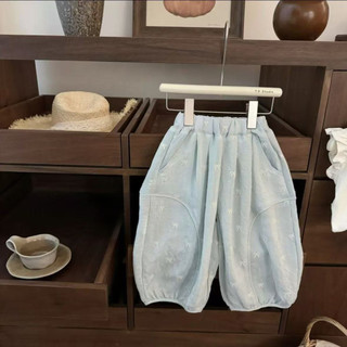 Mùa Hè Phong Cách Mới Bé Gái Bạc Hà Xanh Quần Thường Ngày Bé Gái Phiên Bản Hàn Quốc Nơ Dễ Thương Bloomer
