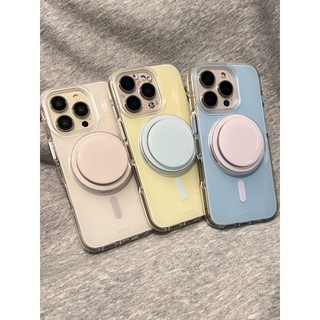 Ốp điện thoại giá đỡ từ tính thạch màu trơn tiên tiến Thích hợp cho iPhone16 15 14 13 Pro max Bảo vệ Camera chống sốc Vỏ cứng chống rơi