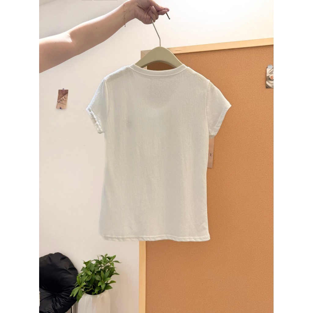 SUXI Áo thun ngắn tay đơn giản cho nữ mùa hè 250630