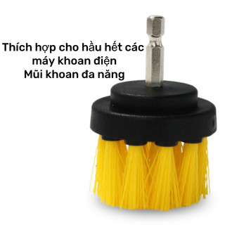 Bộ Bàn Chải Gắn Máy Khoan Cọ Rửa Cầm Tay Đa Năng, Bàn Chải Vệ Sinh Nhà Tắm Sofa, 3 đầu cọ, chà sàn, đánh bóng rửa xe