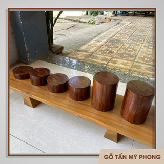 Khối trụ tròn đường kính phi 10cm bằng gỗ tự nhiên dùng chụp hình sản phẩm, decor trang trí