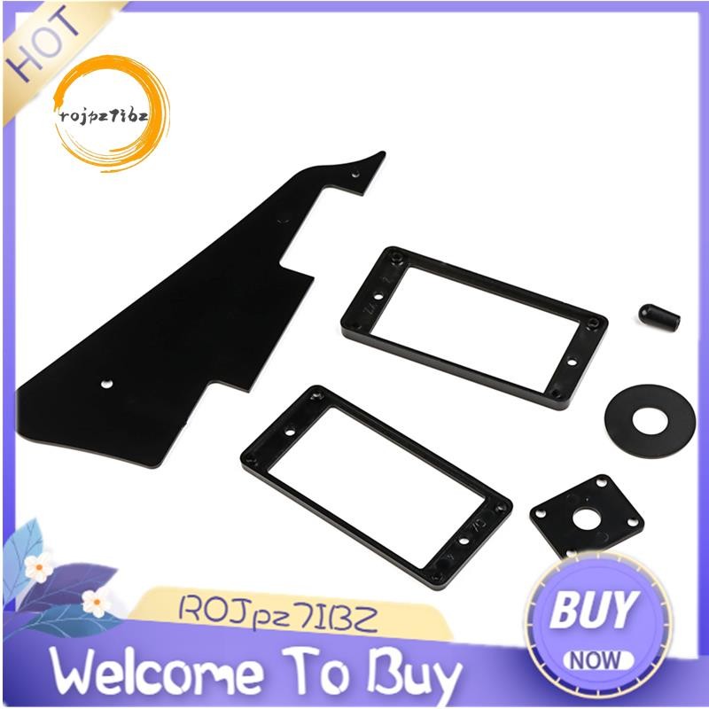 1Ply Đen Pickguard Tấm Sau Vít Bộ & Humbucker Pickup Ring & Switch Ring Fit Les Paul Pickguard Thay Thế