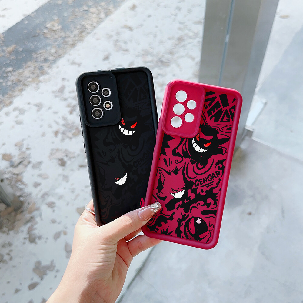 Ốp Lưng Pokemon Gengar Sang Trọng Cho Samsung Galaxy A15 A55 A14 A16 5G S20 S23 S24 FE S25 Ultra Plus Vỏ Điện Thoại Di Động Họa Tiết Mờ Bảo Vệ Camera Anime Chống Sốc