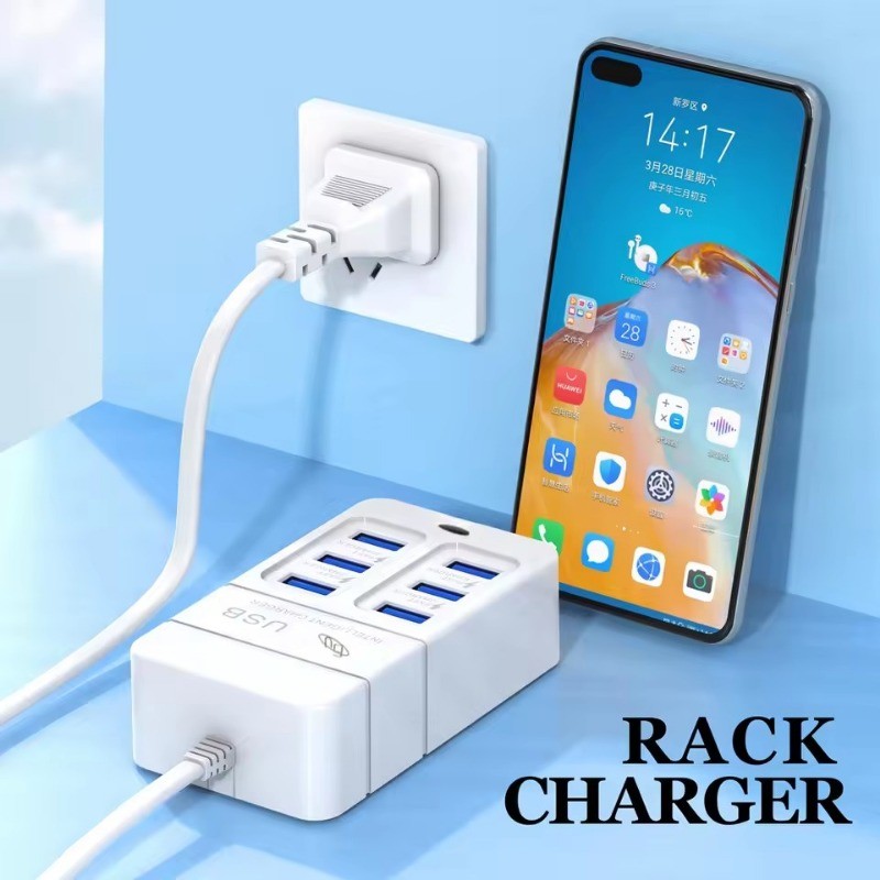 Bộ sạc nhanh 6 cổng 35W - Bộ sạc điện thoại di động nhanh USB - Điện thoại di động EU US Plug - Bộ chuyển đổi sạc nguồn đa chức năng để bàn - Dành cho văn phòng tại nhà, trường học, phòng du lịch