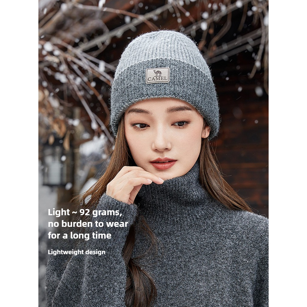 Ảnh Camel CROWN Màu Sắc Phù Hợp Với Mũ Dệt Kim Trượt Tuyết Ấm Áp Mũ Len Chống Gió 3
